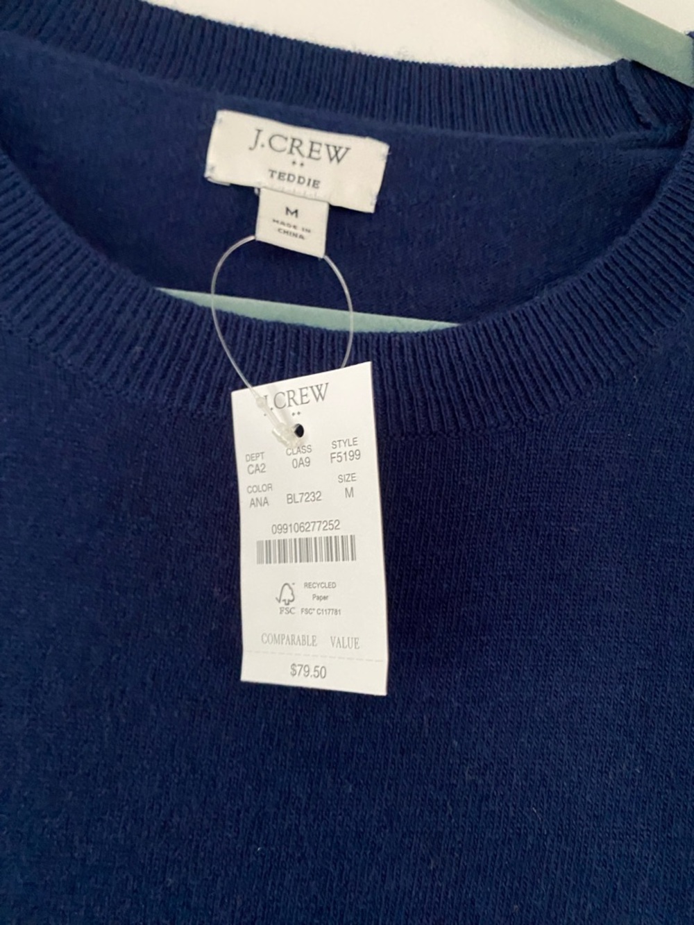 J.Crew Classic Crewneck Sweater in Navy NWT - Picture 5 of 7